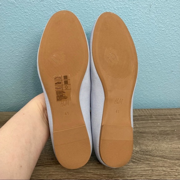 H&M Striped Flats - Blue/white - 9.5 - Picture 6 of 7